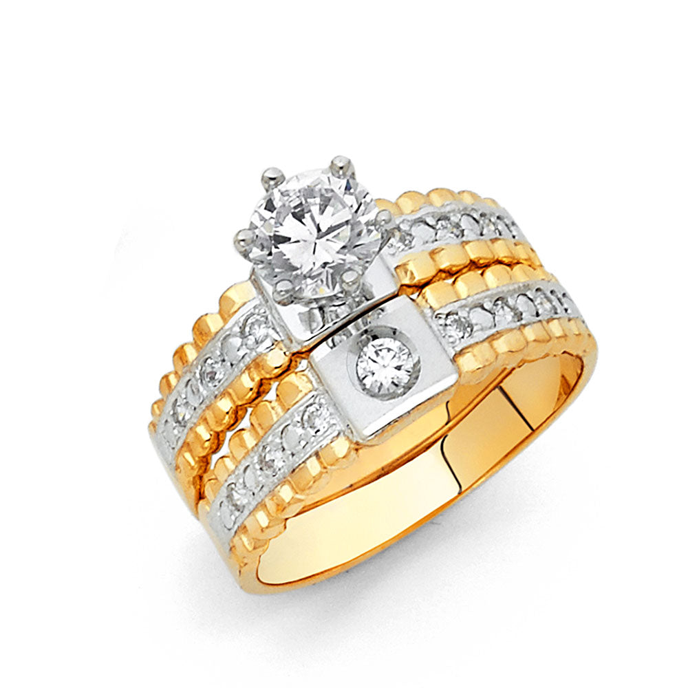 CZ Wedding Trio Sets - 14K - RG159