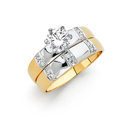 CZ Wedding Trio Sets - 14K - RG161