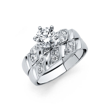 CZ Wedding Trio Sets - 14K - RG165