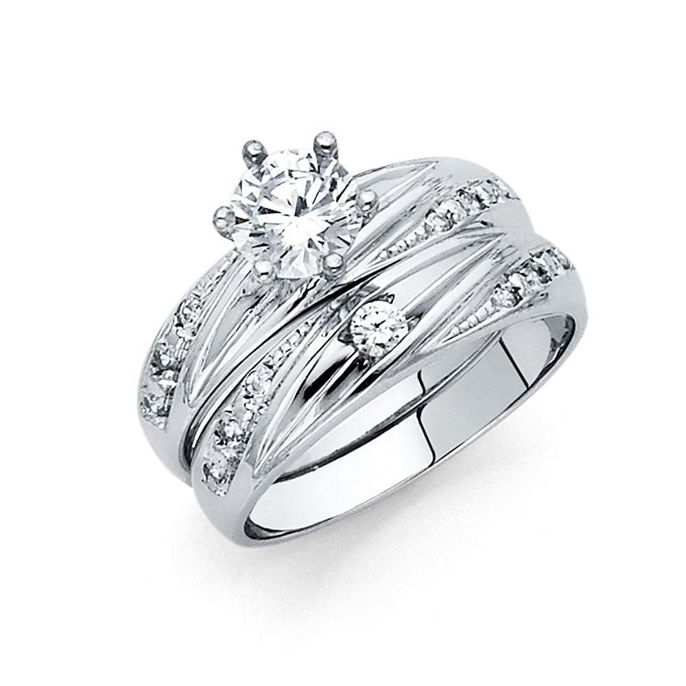 CZ Wedding Trio Sets - 14K - RG167