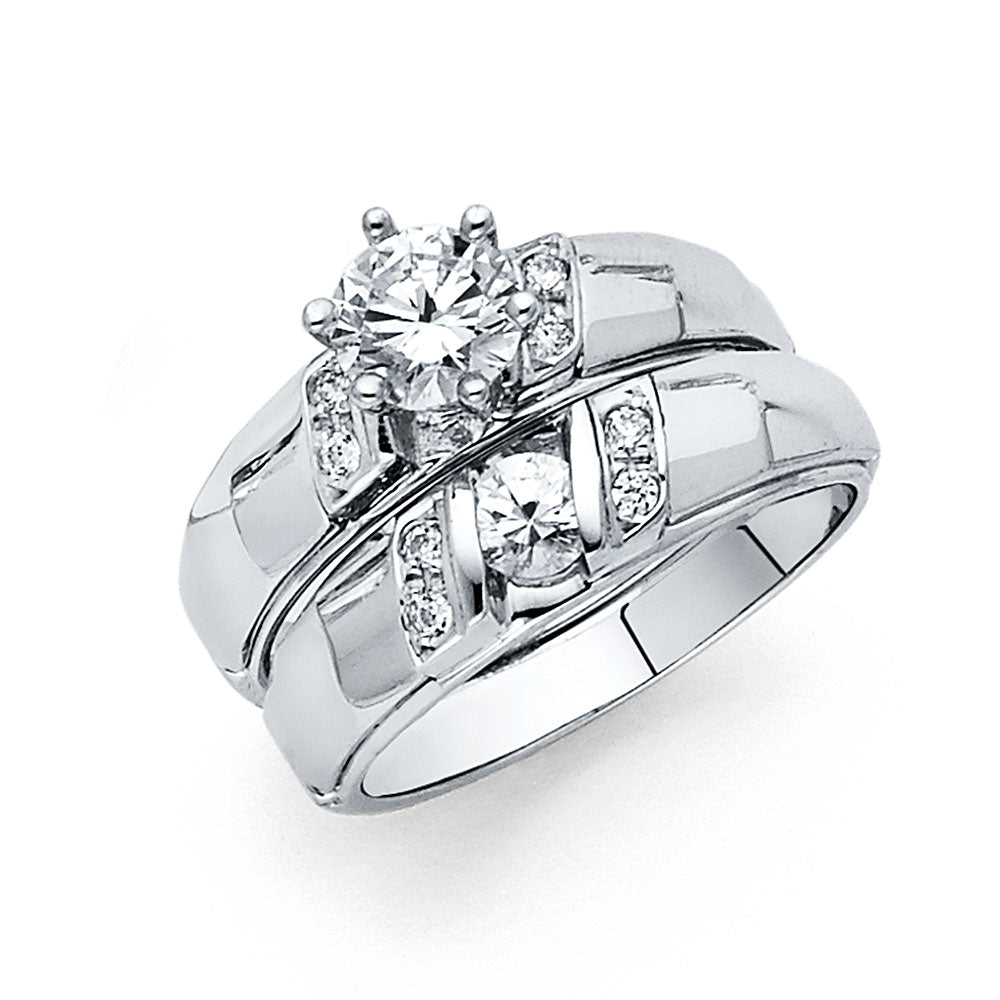 CZ Wedding Trio Sets - 14K - RG171