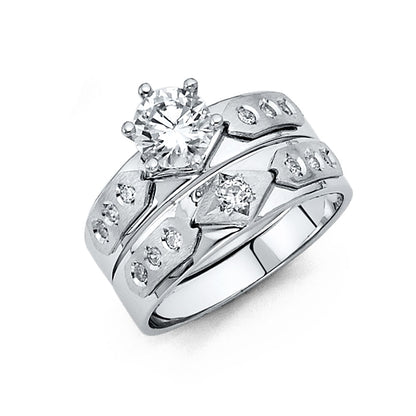 CZ Wedding Trio Sets - 14K - RG179