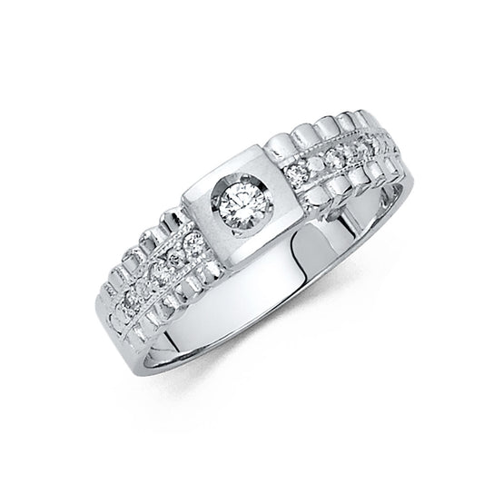 CZ Wedding Trio Sets - 14K - RG185