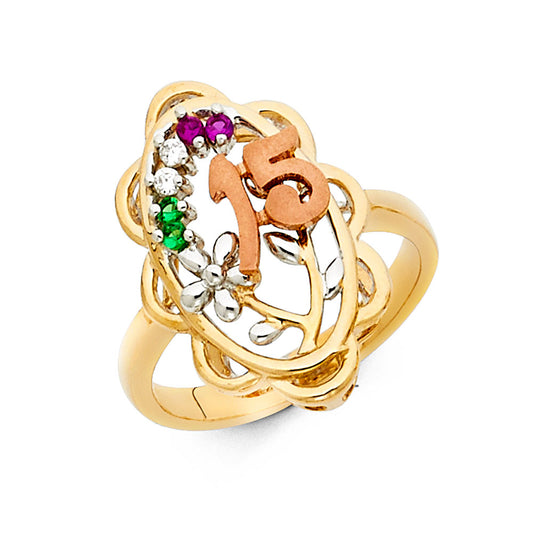 15 Años Rings - 14K Gold - RG1862