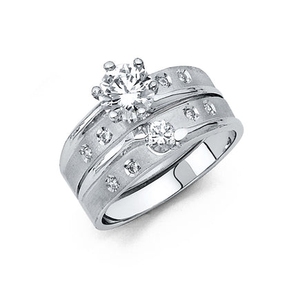 CZ Wedding Trio Sets - 14K - RG187