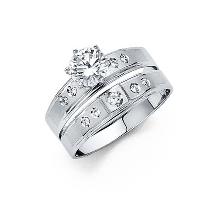 CZ Wedding Trio Sets - 14K - RG203