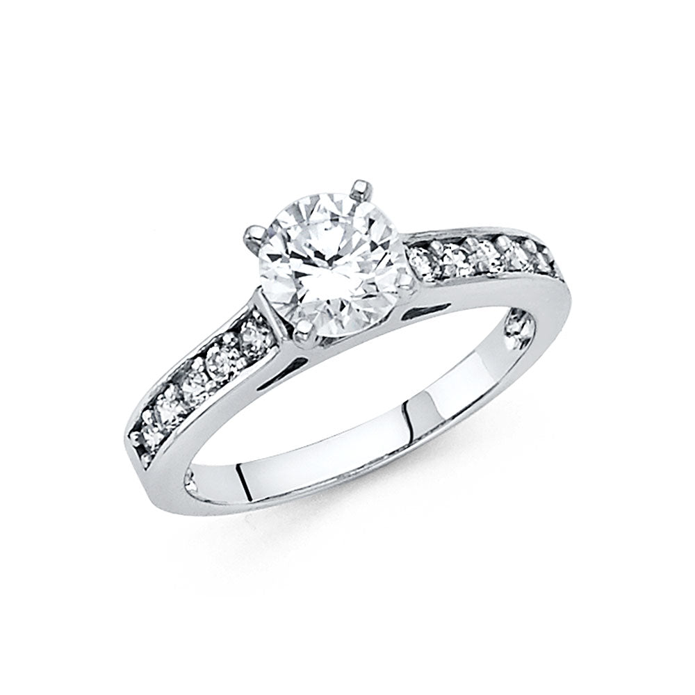 CZ Engagement Rings - 14K Gold - RG22W