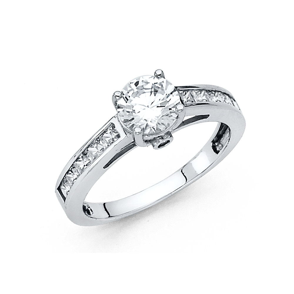 CZ Engagement Rings - 14K Gold - RG23W