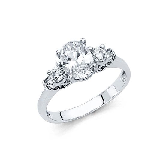 CZ Engagement Rings - 14K Gold - RG24W