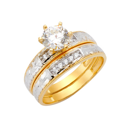 CZ Wedding Trio Sets - 14K - RG2630