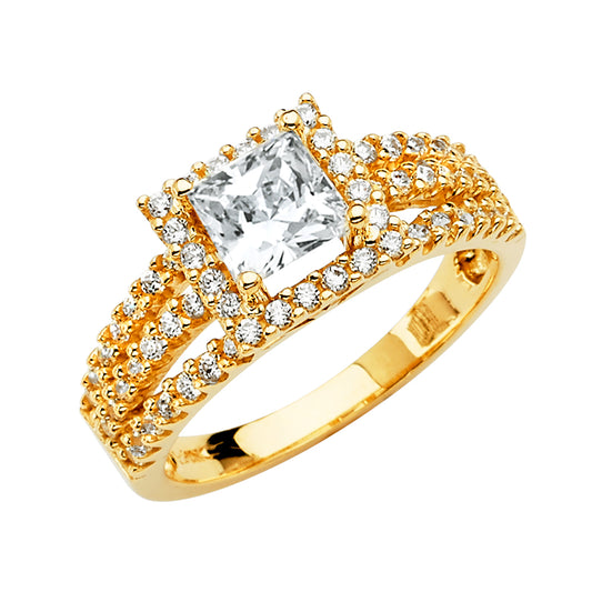 CZ Engagement Rings - 14K Gold - RG2848