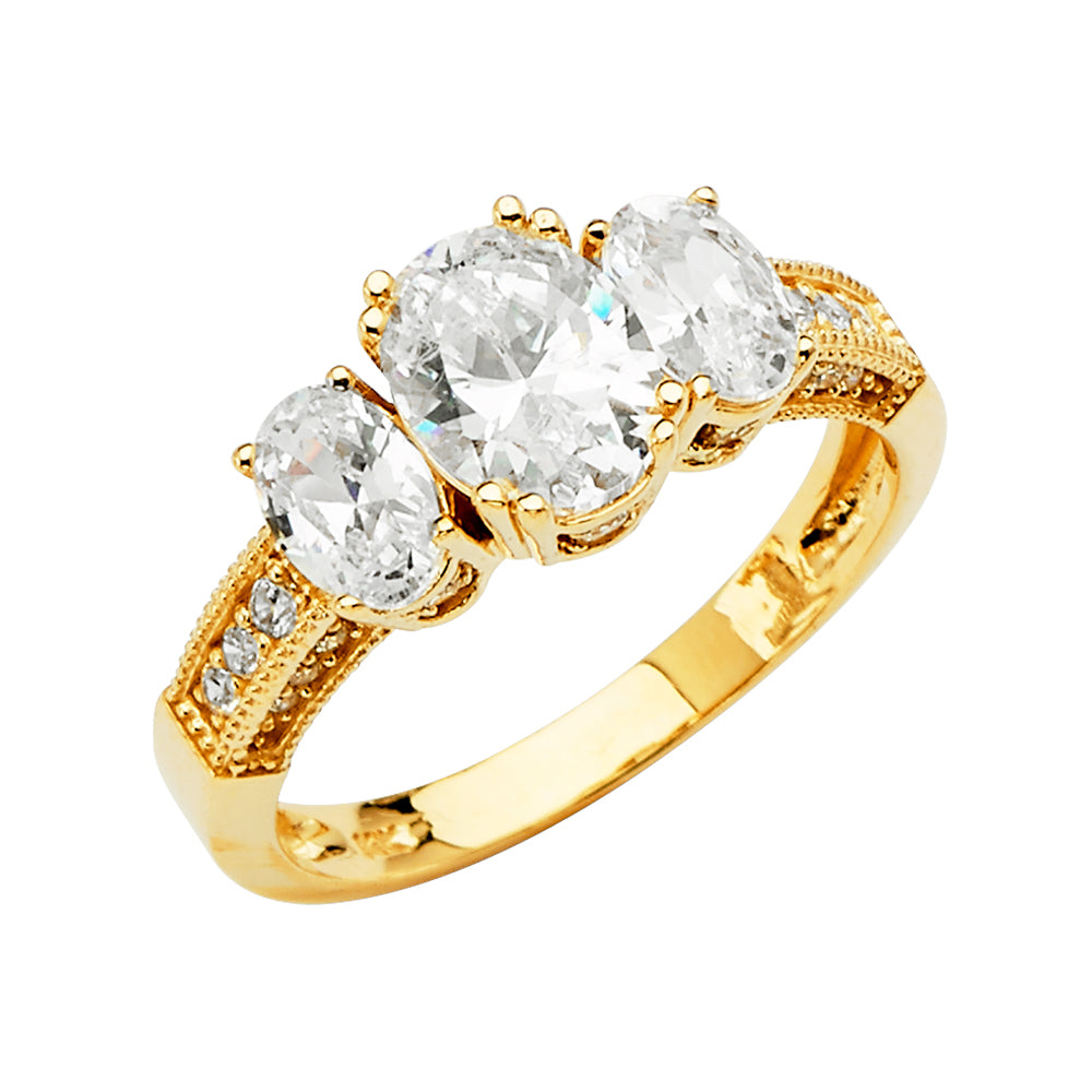 CZ Engagement Rings - 14K Gold - RG2853