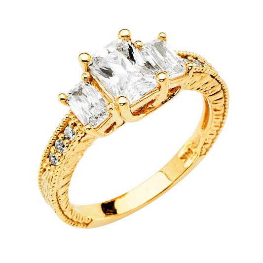 CZ Engagement Rings - 14K Gold - RG2856