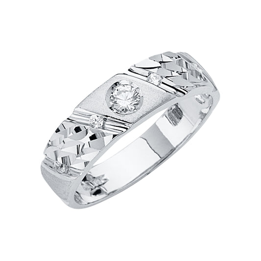 CZ Wedding Trio Sets - 14K - RG2898