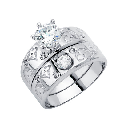 CZ Wedding Trio Sets - 14K - RG2937