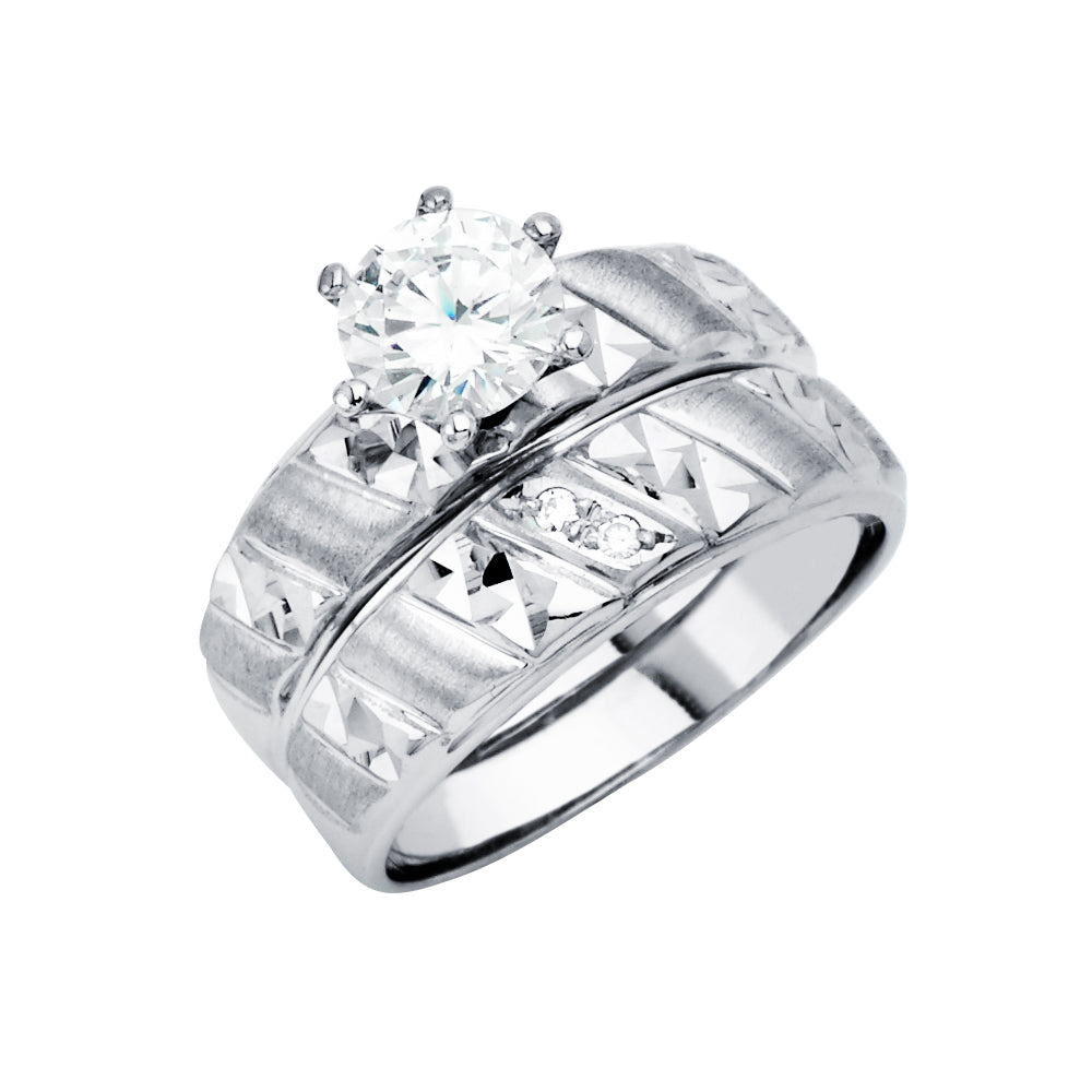 CZ Wedding Trio Sets - 14K - RG2952