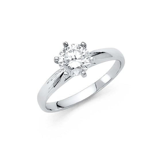 CZ Engagement Rings - 14K Gold - RG2W