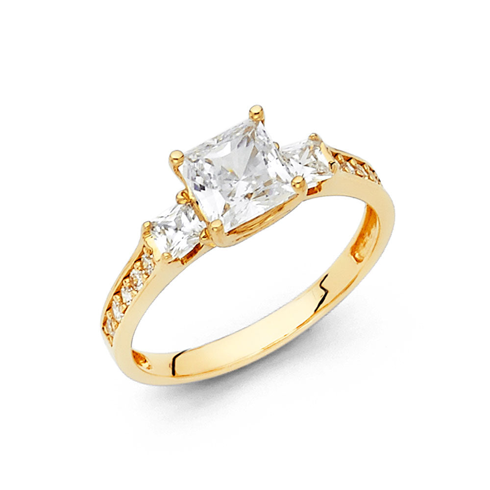 CZ Engagement Rings - 14K Gold - RG737