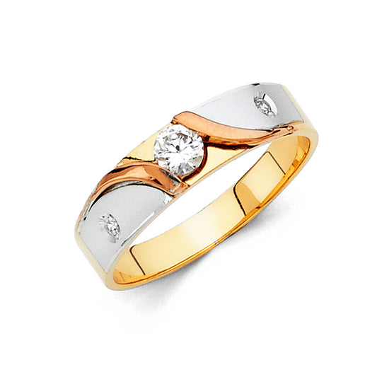 CZ Wedding Trio Sets - 14K - RG801