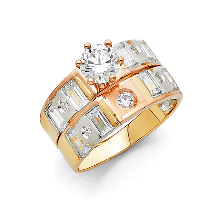 CZ Wedding Trio Sets - 14K - RG813