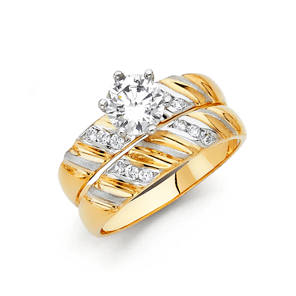 CZ Wedding Trio Sets - 14K - RG822