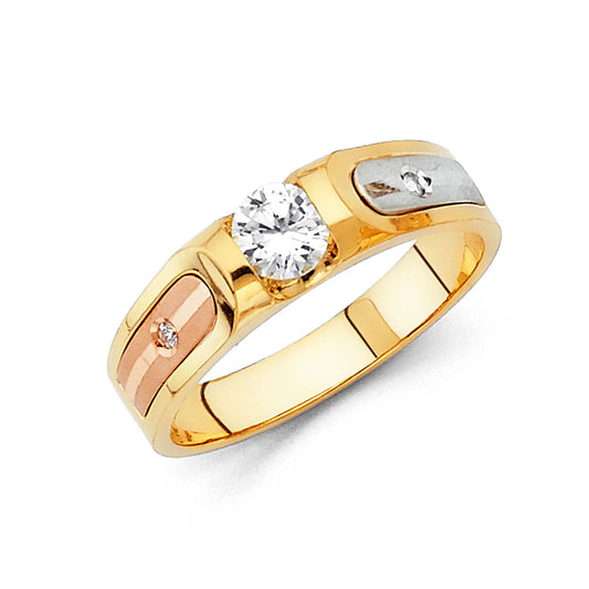 CZ Wedding Trio Sets - 14K - RG852