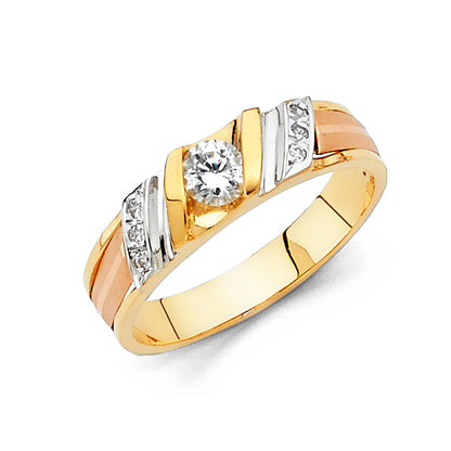 CZ Wedding Trio Sets - 14K - RG855