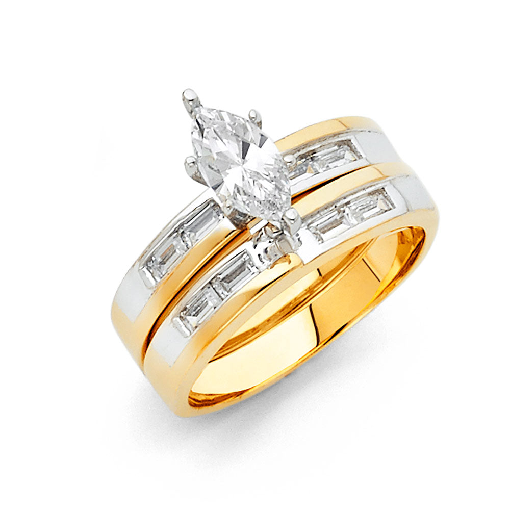 CZ Wedding Trio Sets - 14K - RG927