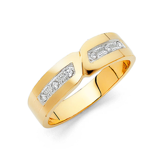 CZ Wedding Trio Sets - 14K - RG936