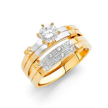 CZ Wedding Trio Sets - 14K - RG942