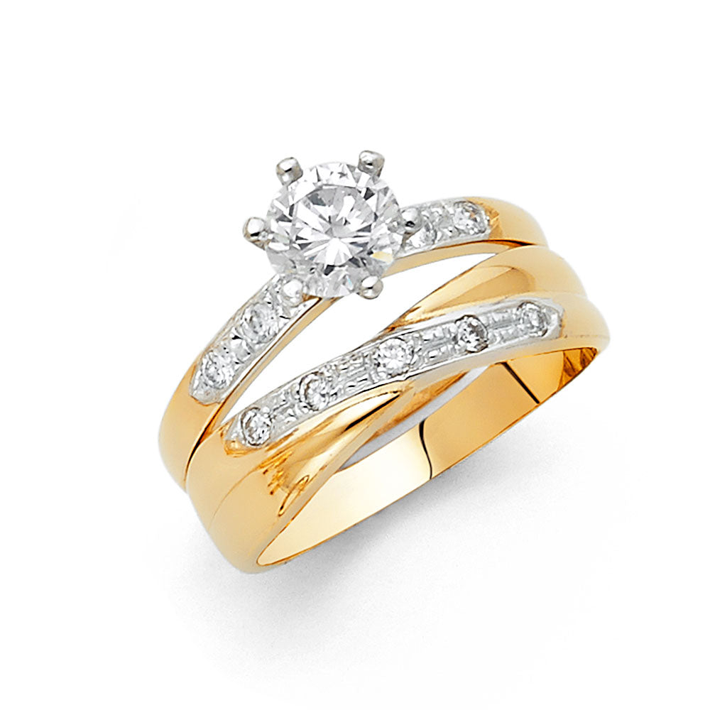 CZ Wedding Trio Sets - 14K - RG945