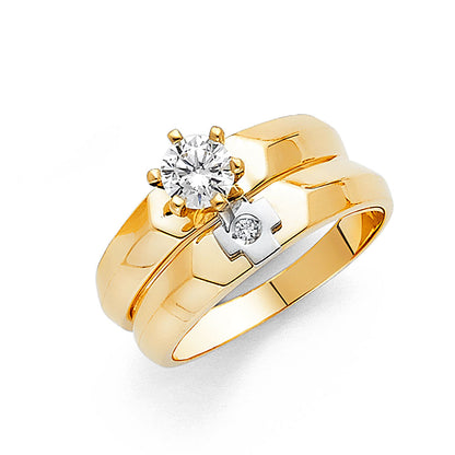 CZ Wedding Trio Sets - 14K - RG948