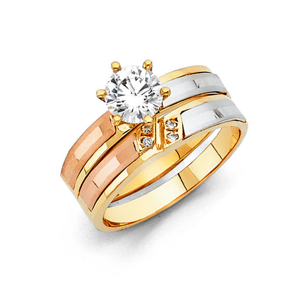 CZ Wedding Trio Sets - 14K - RG93