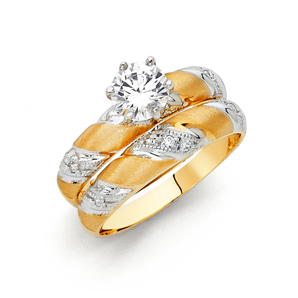 CZ Wedding Trio Sets - 14K - RG957