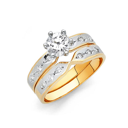 CZ Wedding Trio Sets - 14K - RG966