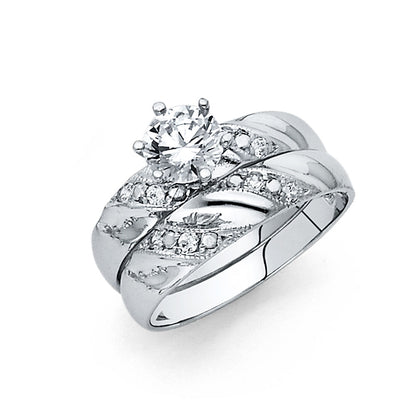 CZ Wedding Trio Sets - 14K - RG972