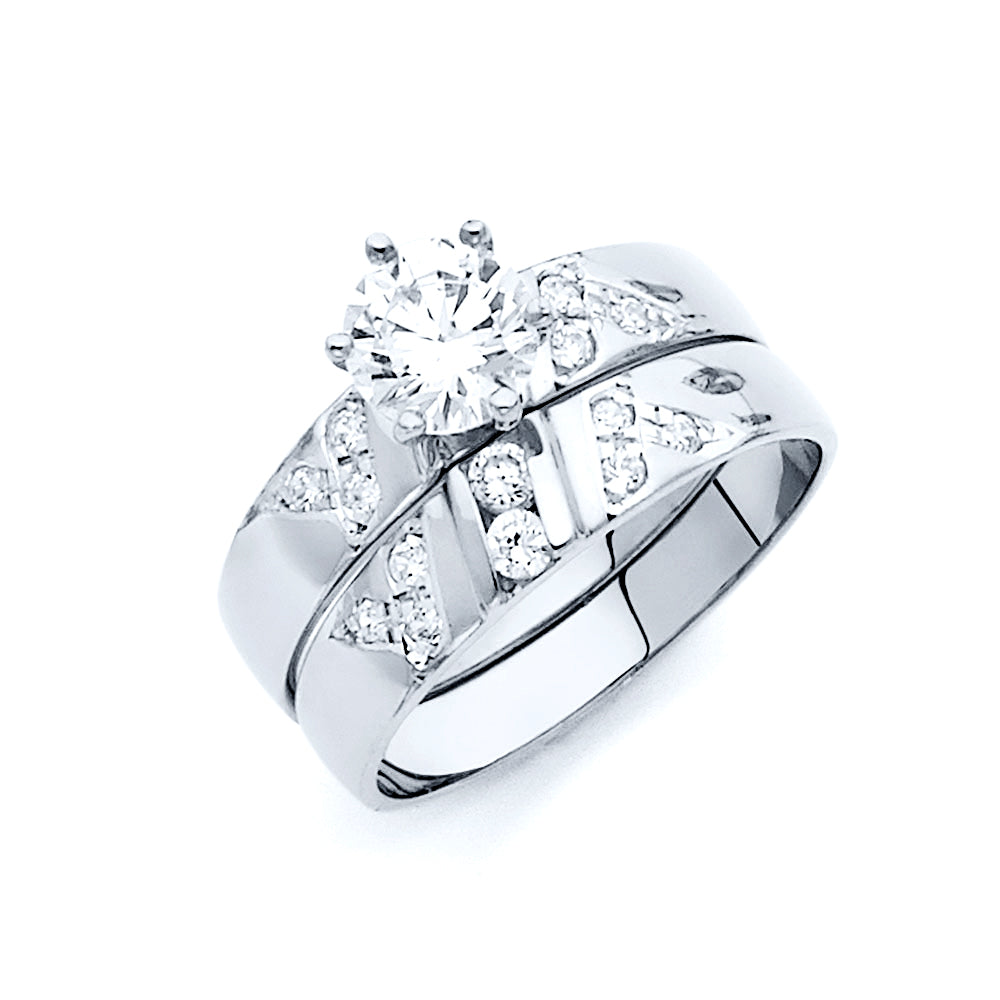 CZ Wedding Trio Sets - 14K - RG978