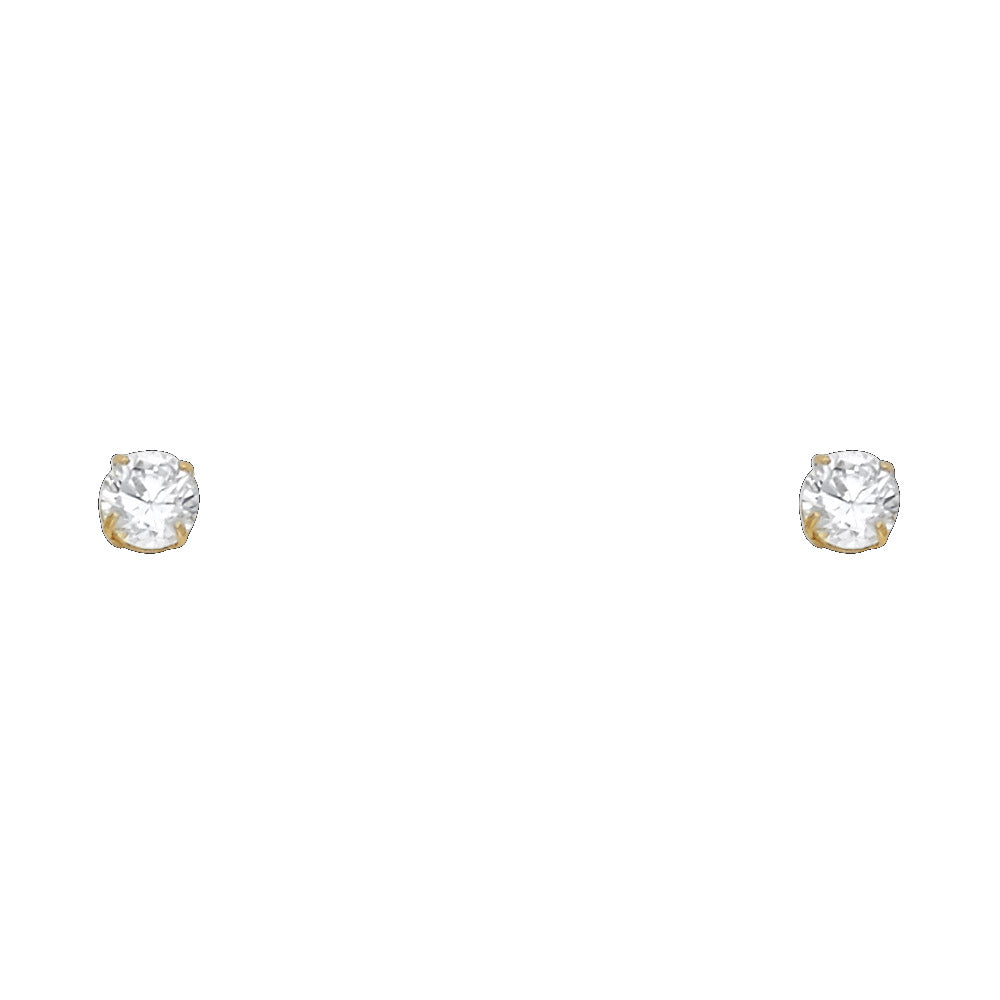 Solitaire Stud Earrings - 14K GOLD - ST102