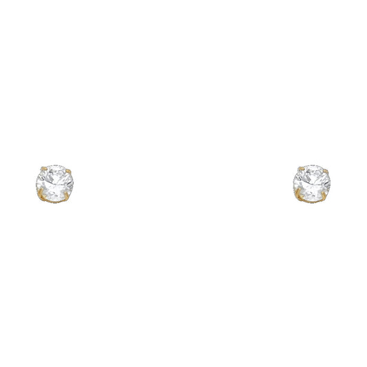 Solitaire Stud Earrings - 14K GOLD - ST102