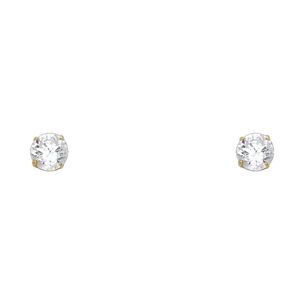 Solitaire Stud Earrings - 14K GOLD - ST103