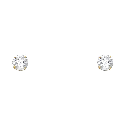 Solitaire Stud Earrings - 14K GOLD - ST103