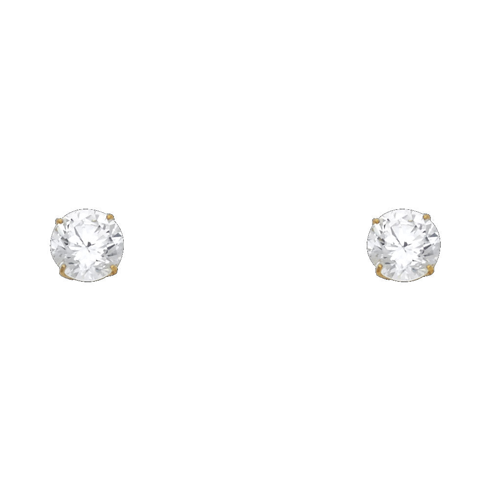 Solitaire Stud Earrings - 14K GOLD - ST104