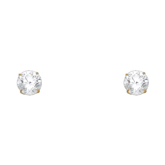 Solitaire Stud Earrings - 14K GOLD - ST104