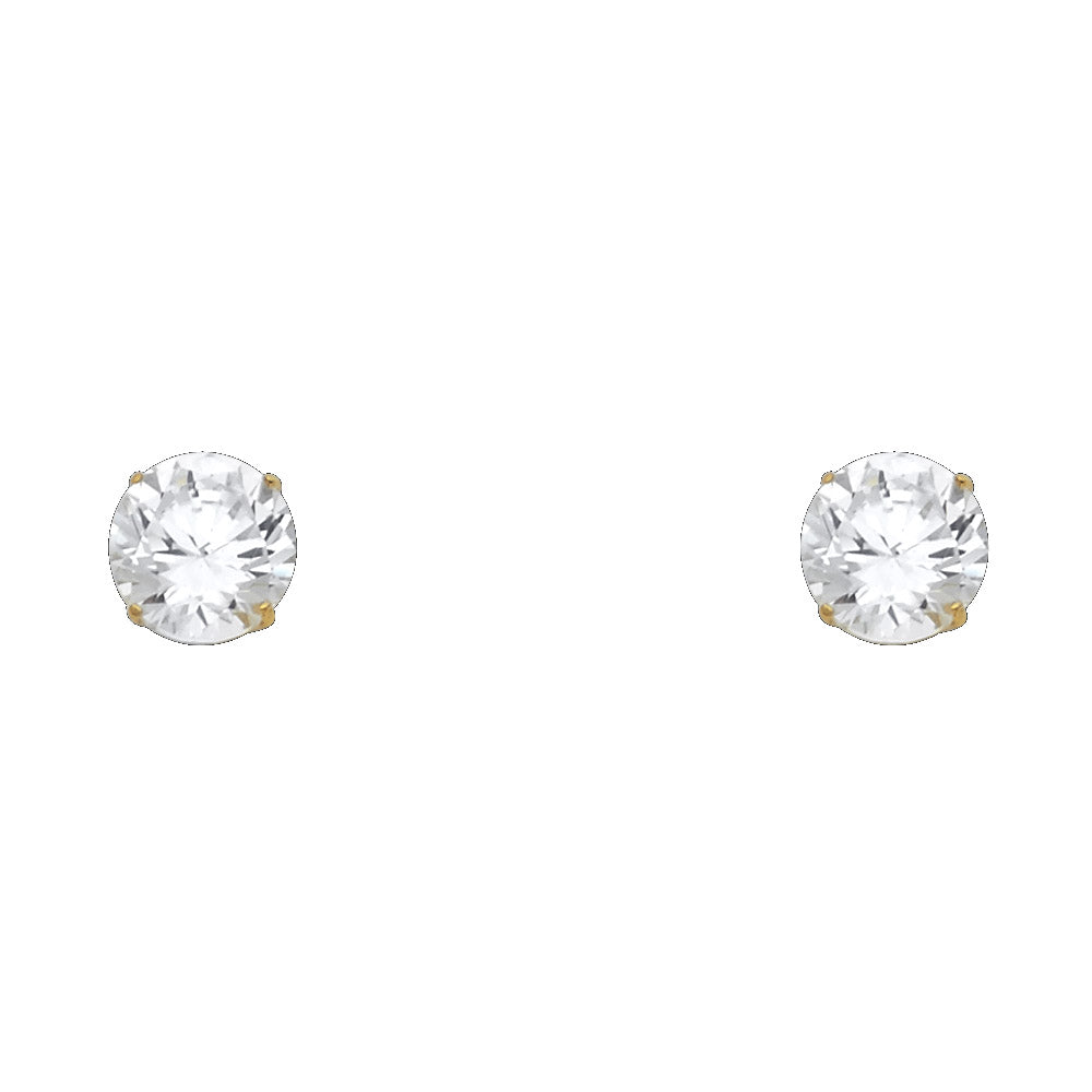 Solitaire Stud Earrings - 14K GOLD - ST105