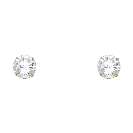 Solitaire Stud Earrings - 14K GOLD - ST105