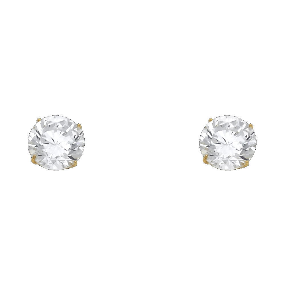 Solitaire Stud Earrings - 14K GOLD - ST106