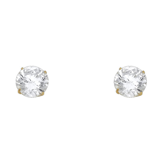 Solitaire Stud Earrings - 14K GOLD - ST106