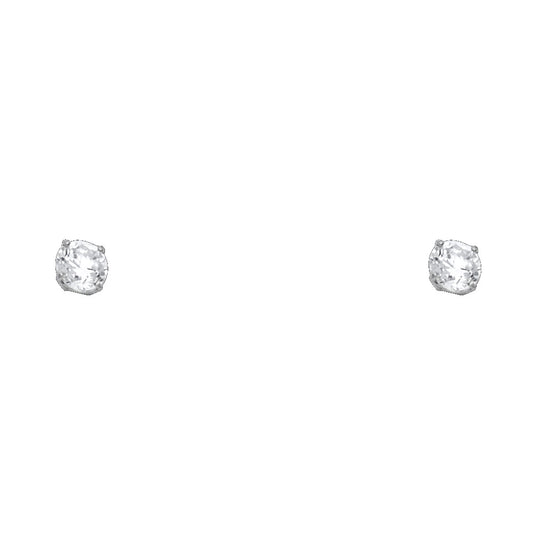 Solitaire Stud Earrings - 14K GOLD - ST108