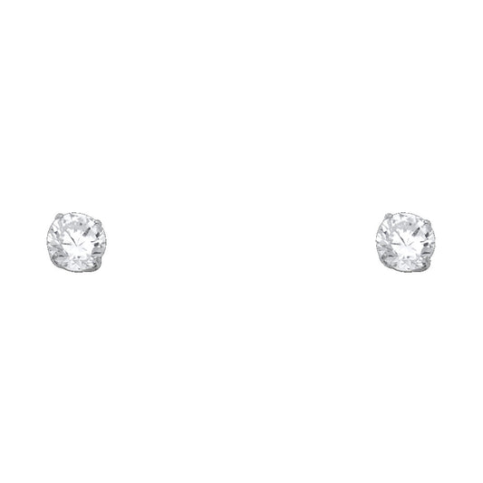 Solitaire Stud Earrings - 14K GOLD - ST109