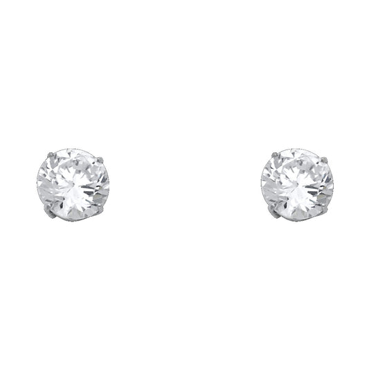 Solitaire Stud Earrings - 14K GOLD - ST112